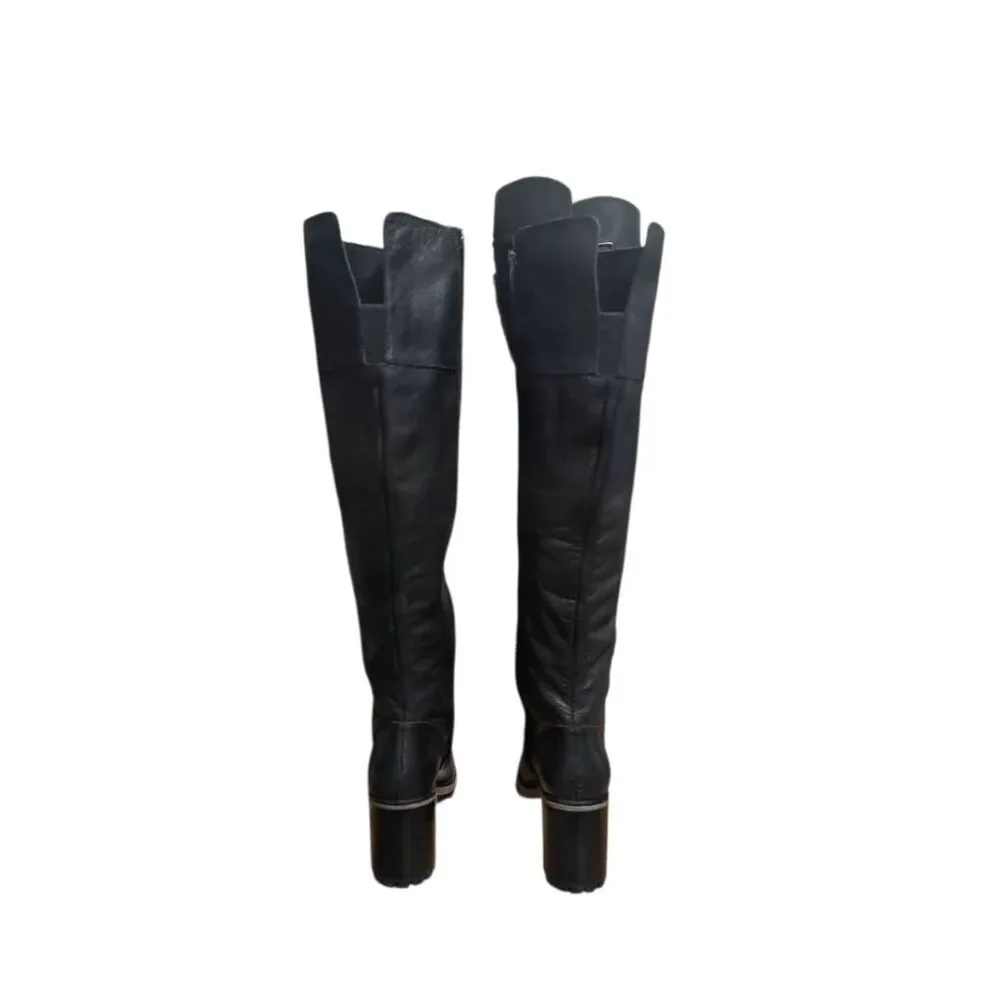 VINCE CAMUTO Dasemma Black Leather Over The Knee Boot Size 7.5M